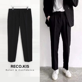 Quần âu nam vải lụa hàn co giãn, Quần baggy nam không nhăn không xù loại tây âu thời trang ống rộng slim r3tr7 fit