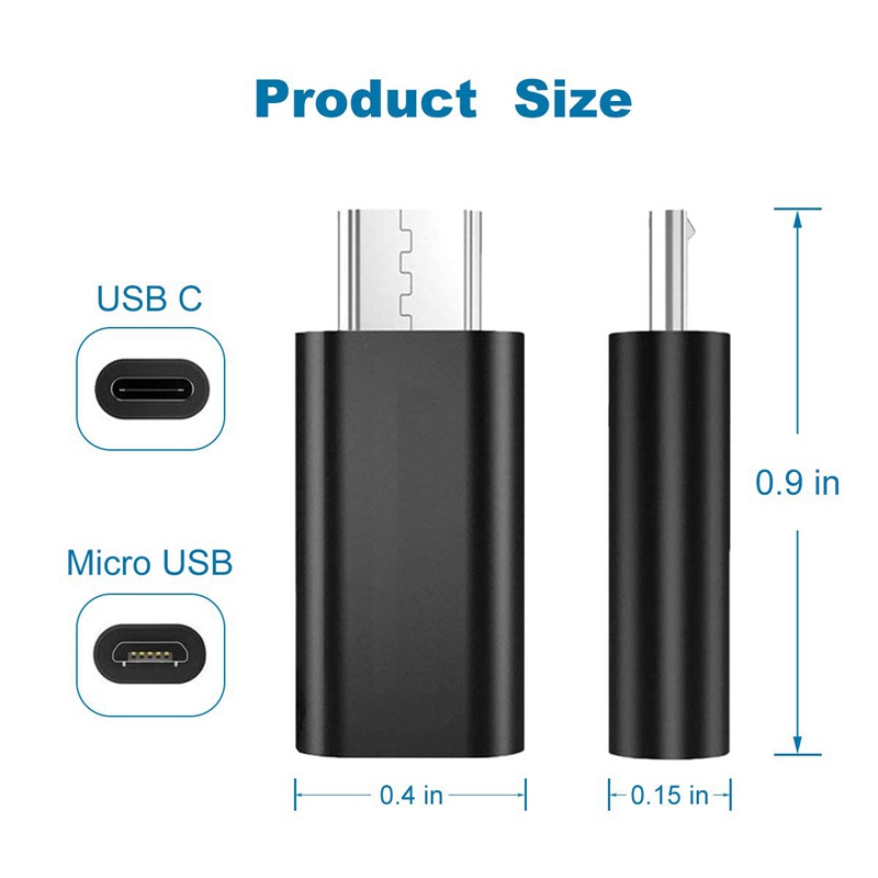 Set 2 Đầu Chuyển Đổi Từ Cổng Type C Sang Micro Usb Chuyên Dụng Cho Xiaomi Galaxy