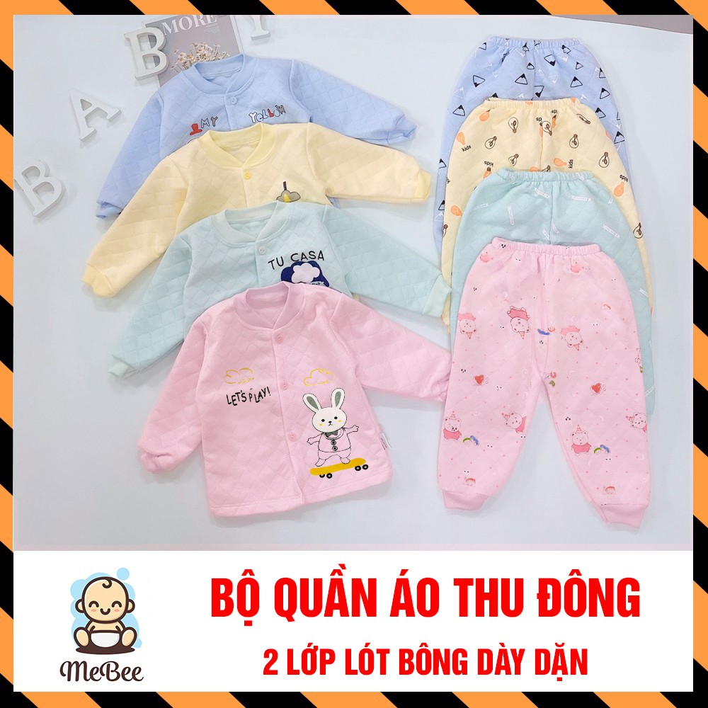 Bộ quần áo bông thu đông 3 lớp dài tay cho bé- BỘ XỐP Uyển CHI