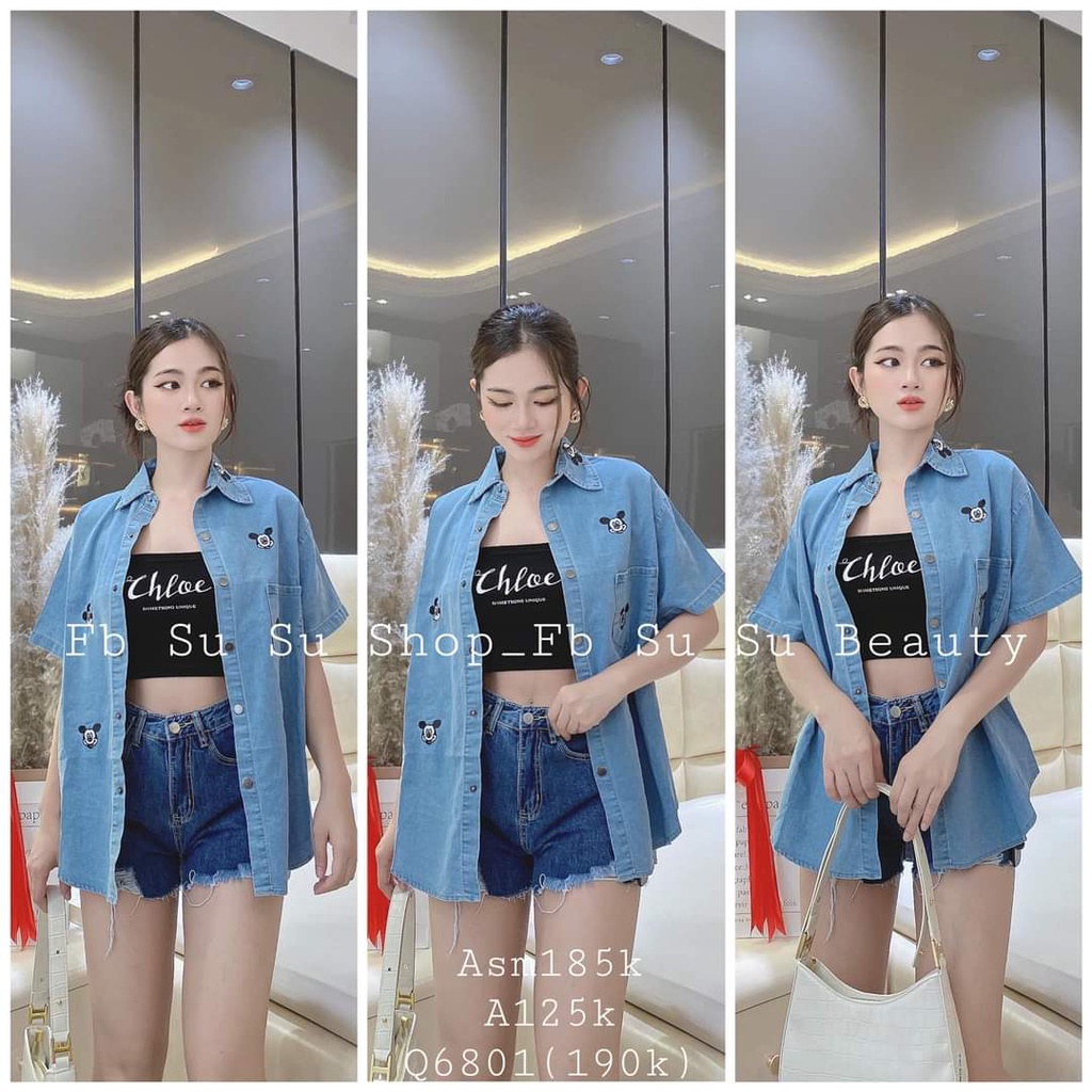 áo sơ mi tay cộc áo jean áo khoác Pra.da
