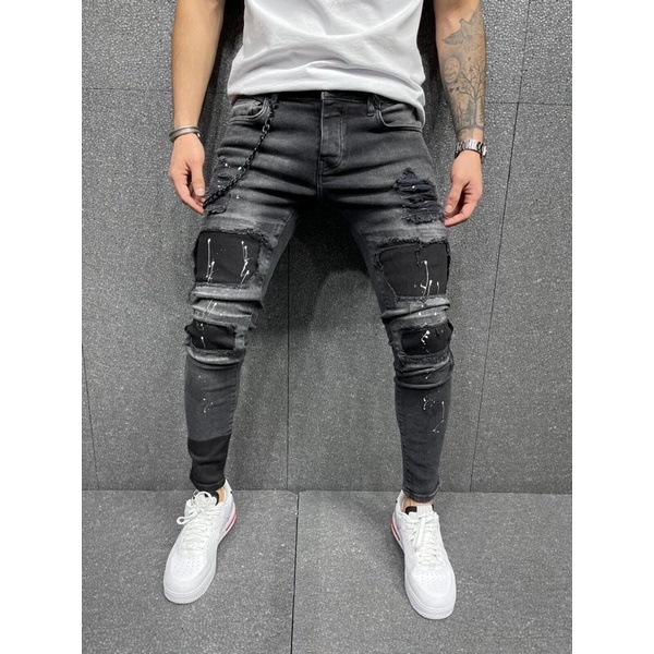 Quần bò jean, jeans skinny ôm vá vẩy sơn⚡️