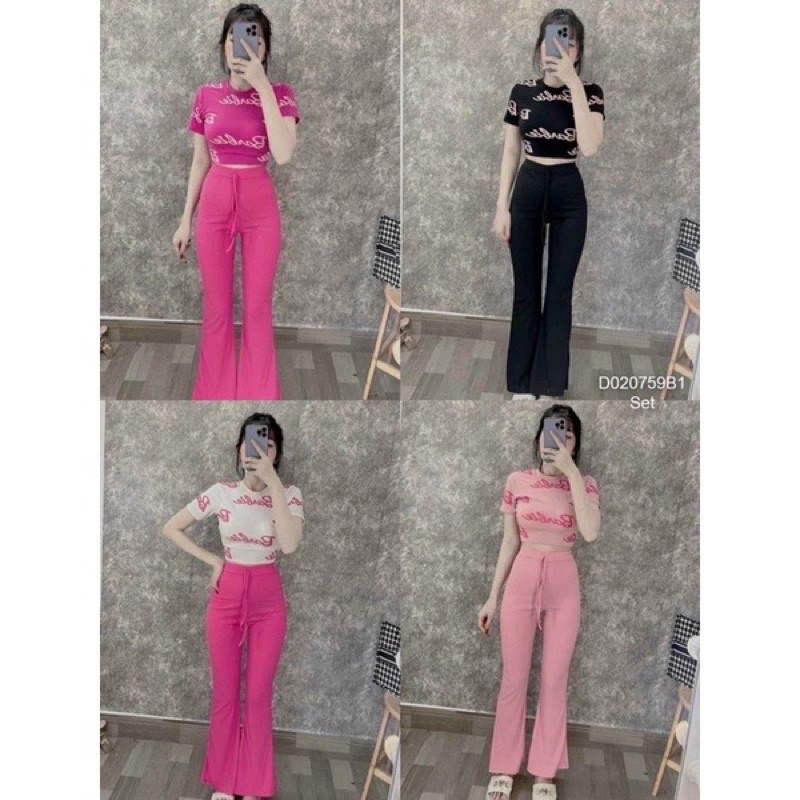 Set Áo Barbie Quần Ống Loe