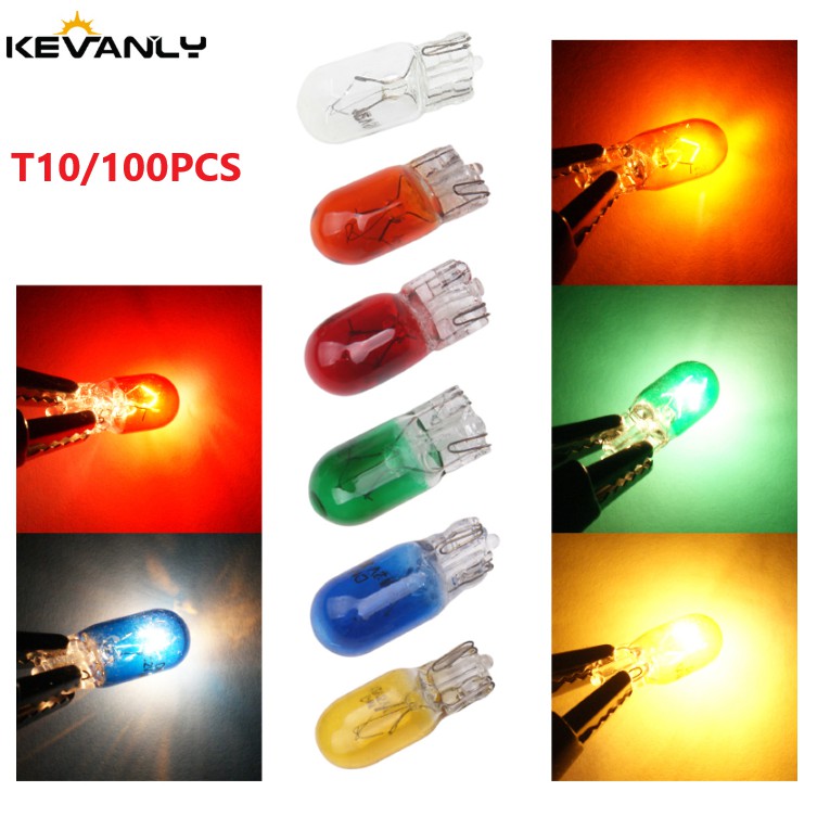 100 Bóng Đèn T10 Xenon W5W 194 158 W12V 5w Ánh Sáng Trắng Vàng Cho Xe Hơi