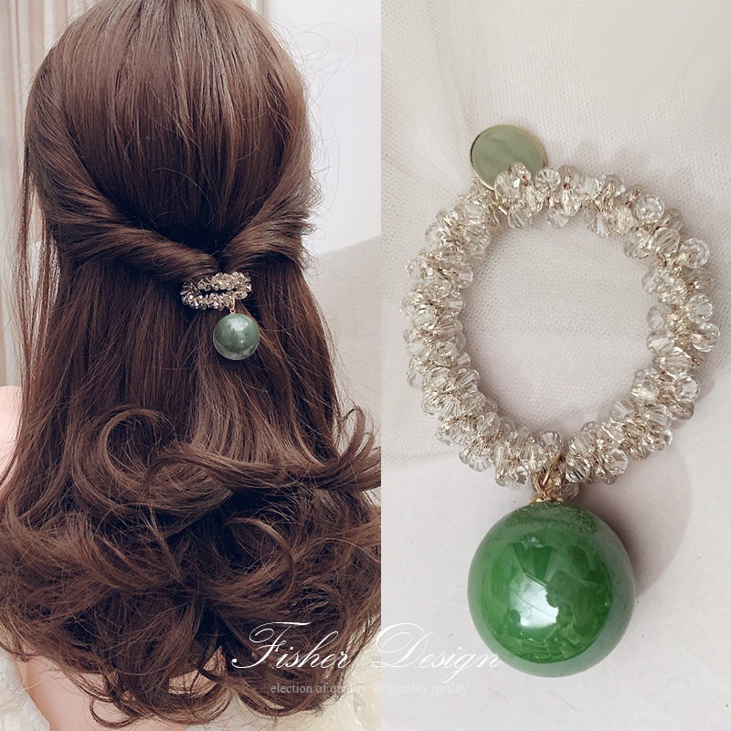 Dây Buộc Tóc Cao Su Co Giãn Đính Hạt Ngọc Trai Thời Trang Cho Nữ