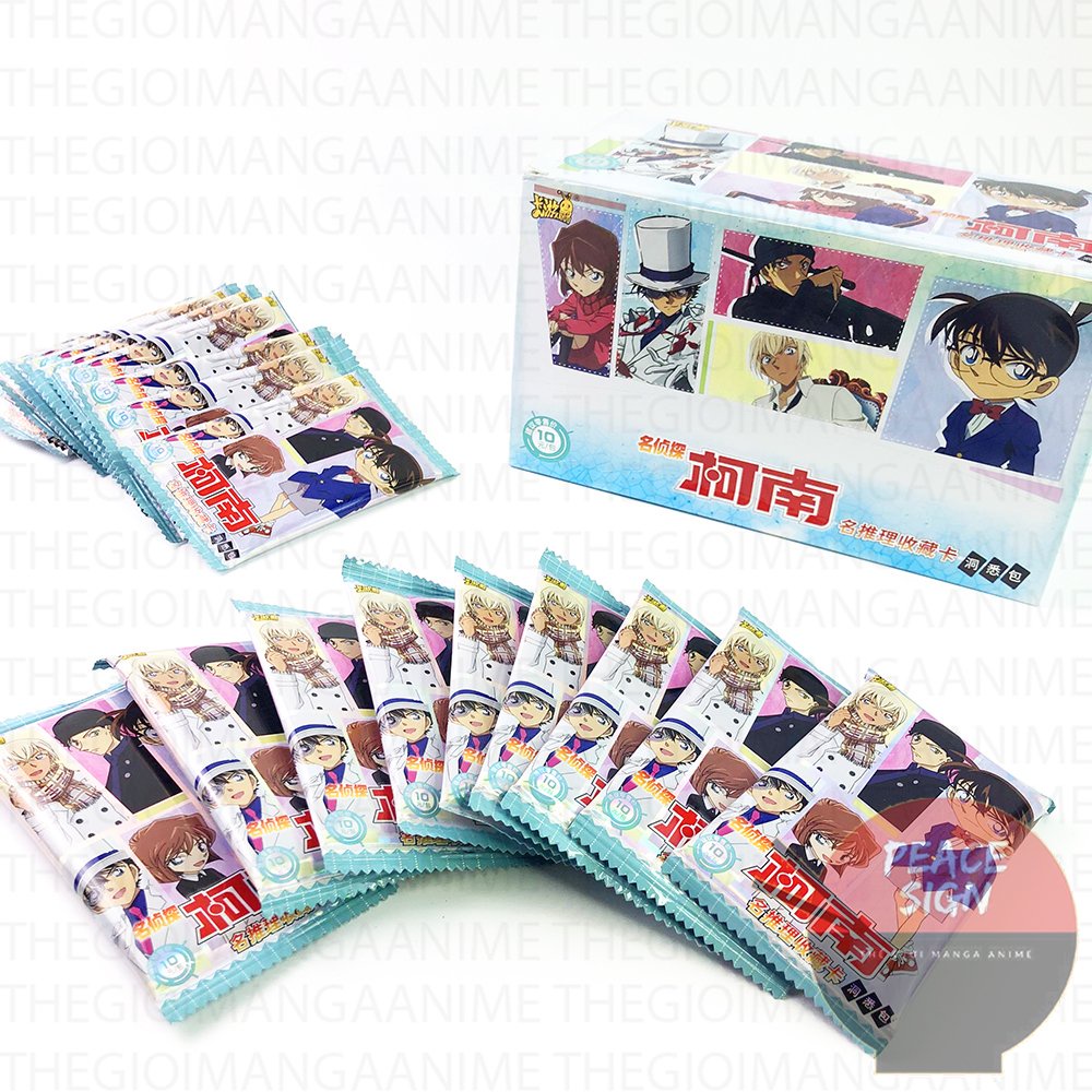 (FULL BOX M80) Hộp Pack ảnh thẻ CONAN THÁM TỬ LỪNG DANH ver FULL BOX M80 set card gacha nhân phẩm anime chibi