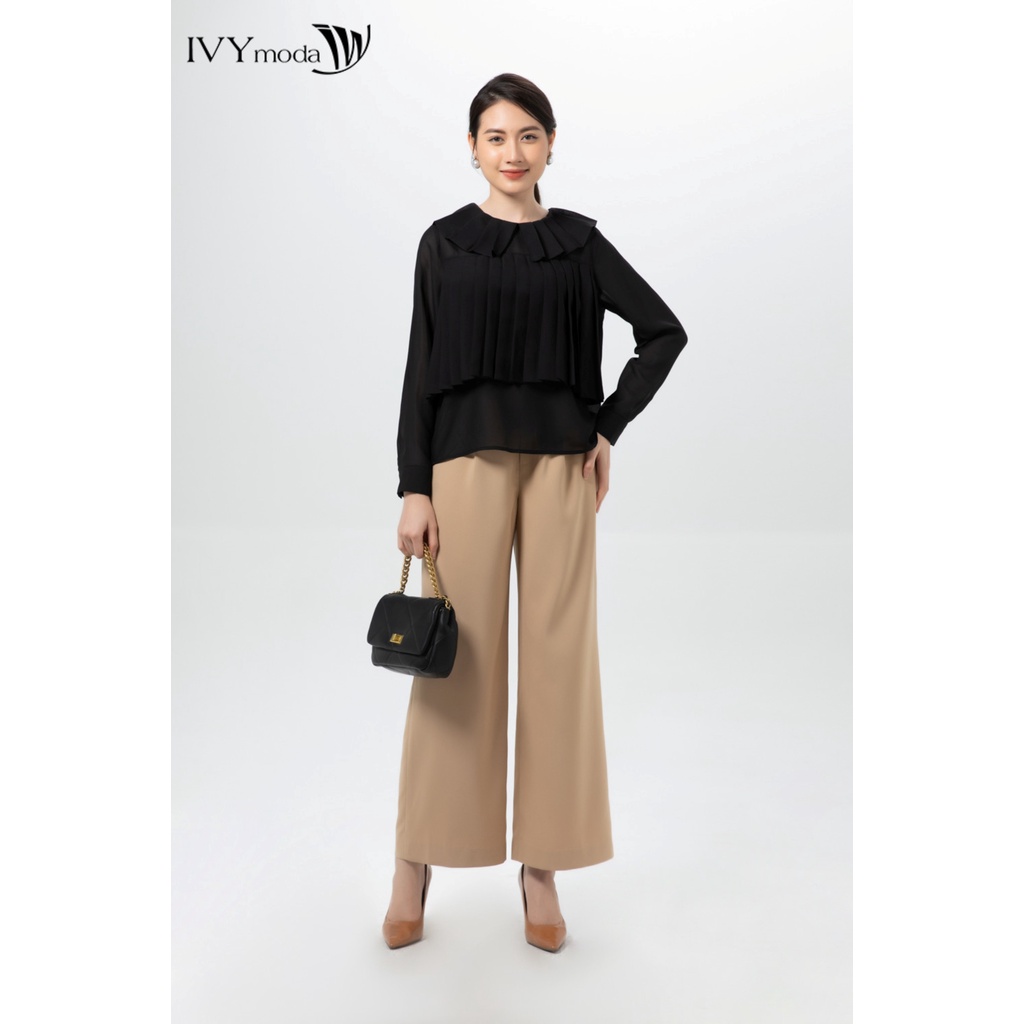 Áo sơ mi nữ cổ cánh hoa IVY moda MS 17T0125
