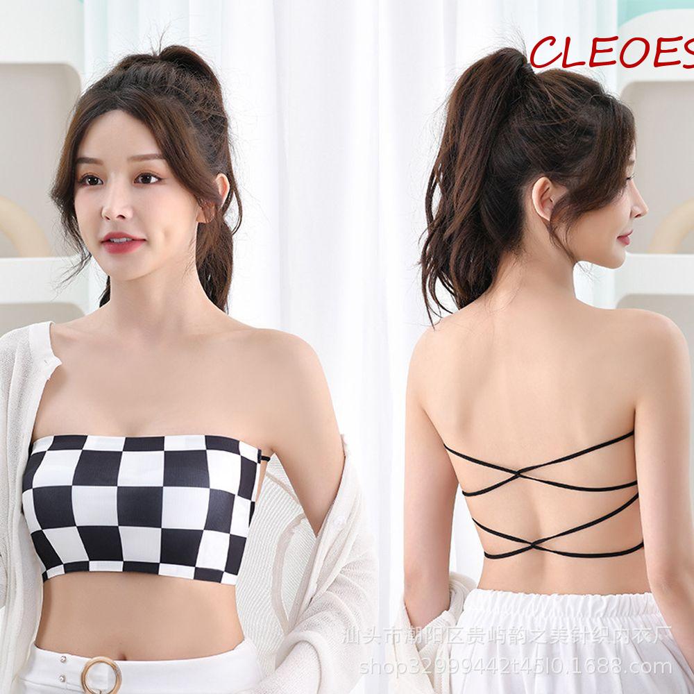 Cleoes Áo Lót Lụa Ôm Ngực Tàng Hình Hở Lưng Thoáng Khí Thoải Mái Cho Nữ