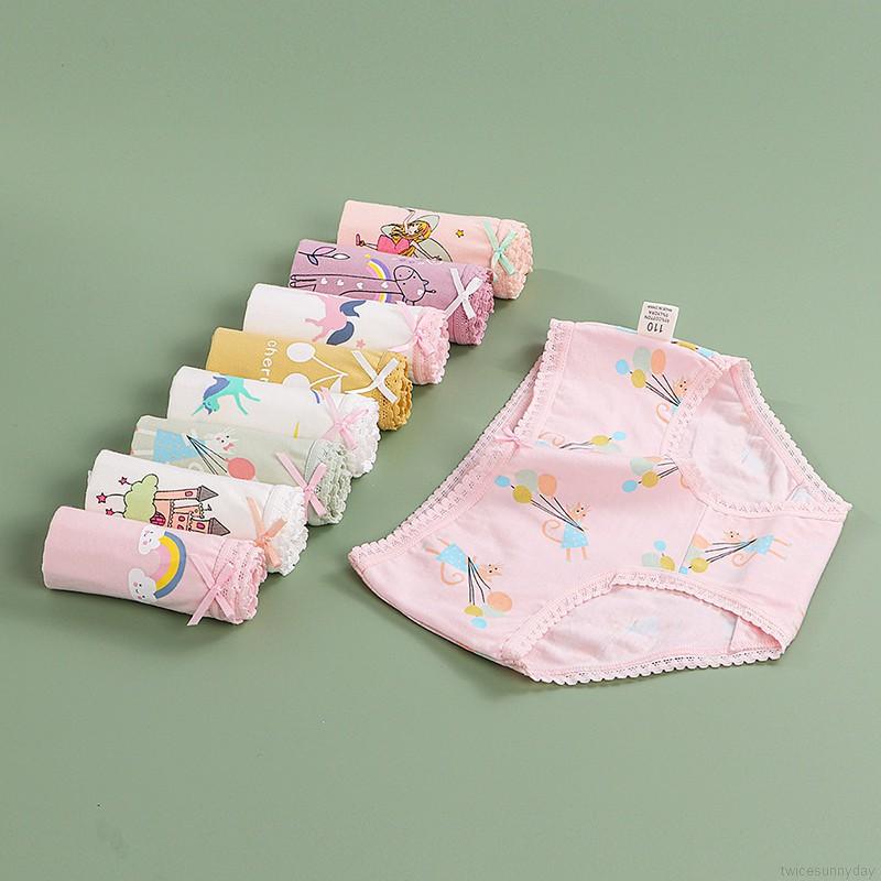 Set 4 Quần Lót Cotton Cho Bé Gái Từ 2-7 Tuổi