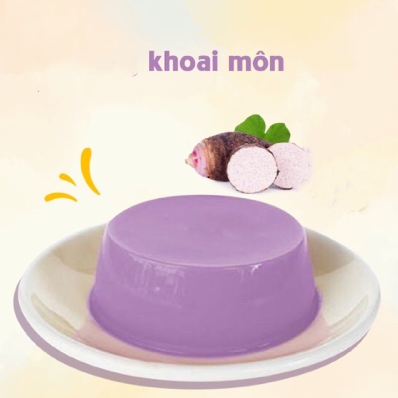 100G bột pudding: trứng  dâu, matcha trà xanh, socola, khoai môn, việt quất, sầu, xoài, dừa