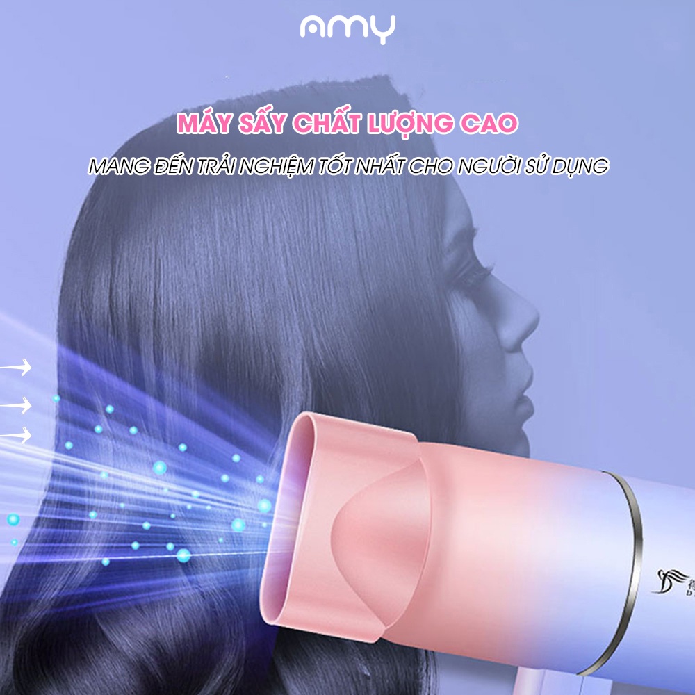 [Mã BMBAU50 giảm 7% đơn 99K] Máy Sấy Tóc mini công suất lớn sấy 2 chiều nóng lạnh AMY FLOWERS có đầu thổi kèm theo