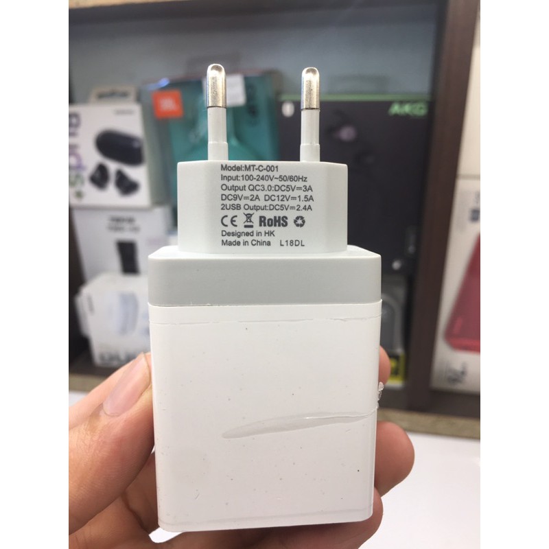 [Sạc nhanh QC 3.0 18W] Cốc sạc, Củ Sạc nhanh 3 cổng ivalue - Chính hãng