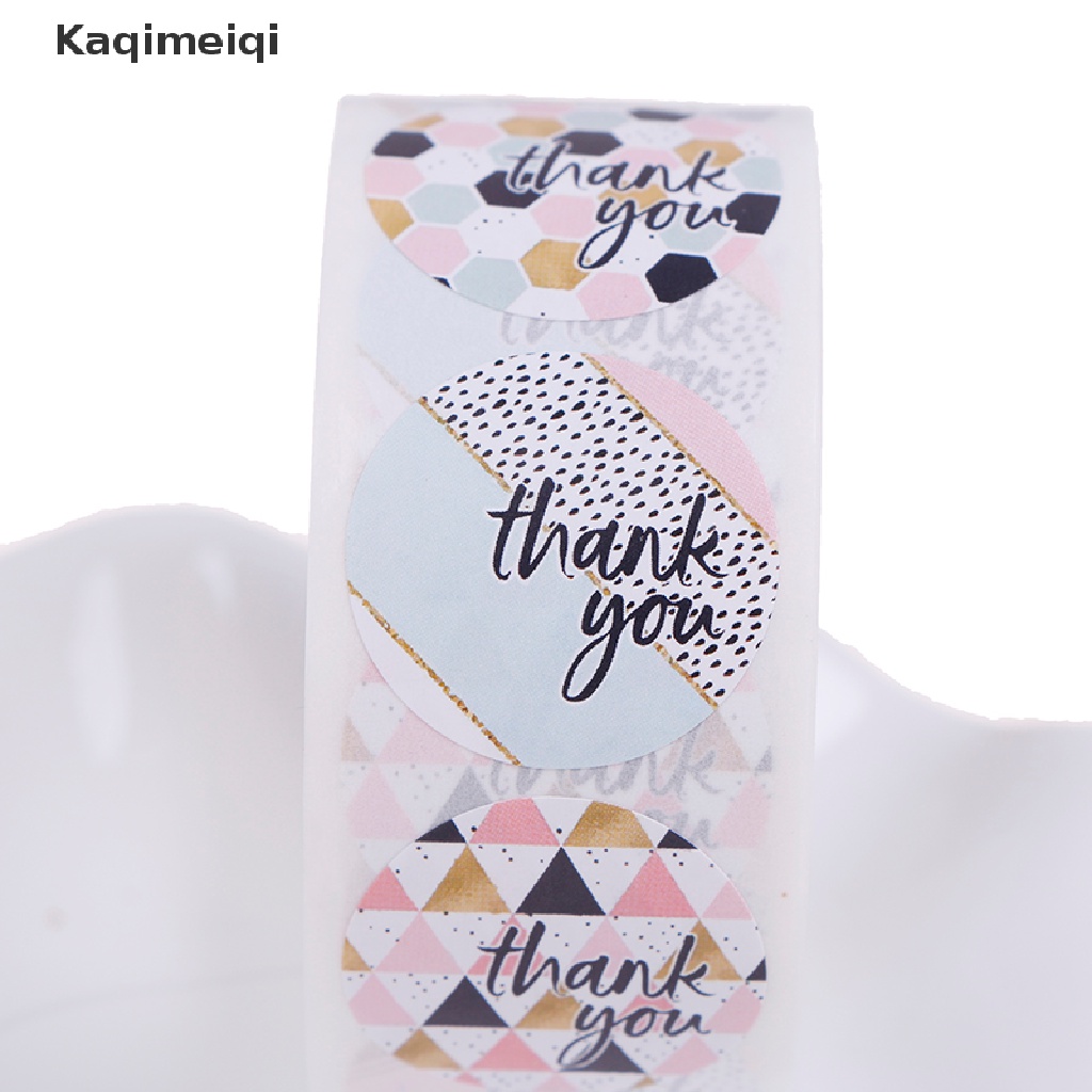 Cuộn 500 miếng dán hình tròn in chữ Thanks You trang trí thủ công