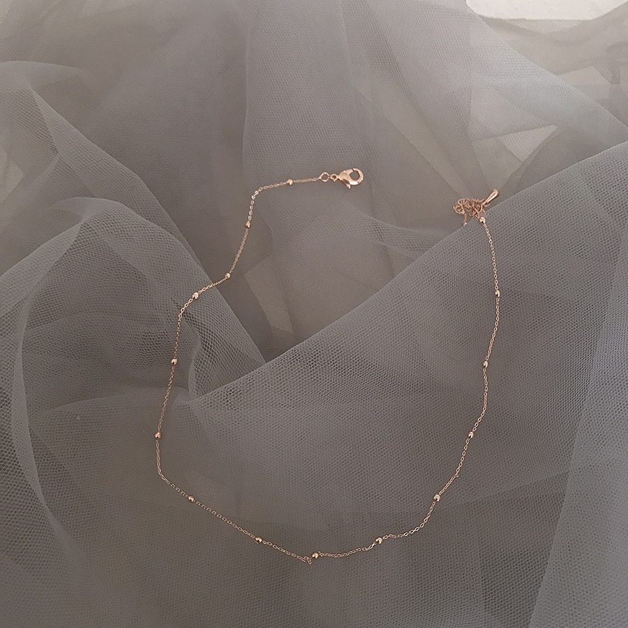 Vòng cổ choker đính hạt mini bằng hợp kim màu sắc ngọt ngào thời trang Hàn Quốc cho nữ