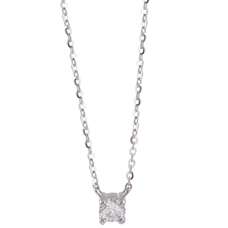 Ygt Vòng cổ Bạc Mặt Hình Học Lấp Lánh Cho Nữ