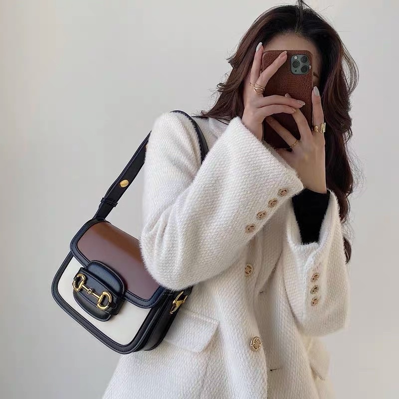 Túi kẹp nách túi hộp style hàn quốc phối cam
