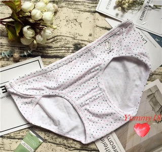 Quần chip Pink cotton chấm bi