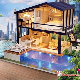 Nhà búp bê bằng gỗ 3d