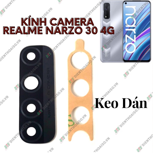 Kính camera realme narzo 30 4g kèm keo dán