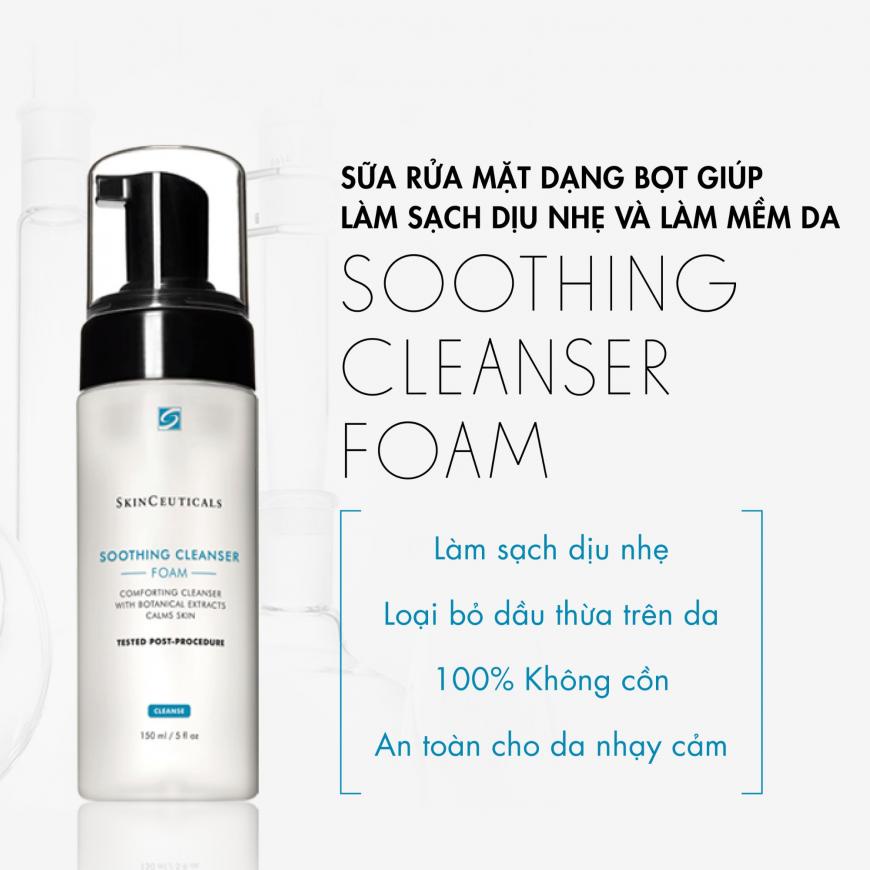 Sữa Rửa Mặt Dạng Bọt Skinceuticals Soothing Cleanser Foam Giúp Làm Sạch Dịu Nhẹ Và Làm Mềm Mịn Da 150ml