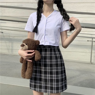 SP sẵn -  (lót trong) CHÂN VÁY CHỮ A HỌA TIẾT CARO - CHÂN VÁY KẺ KHÓA KÉO CARO ULZZANG - QUẦN GIẢ VÁY CARO