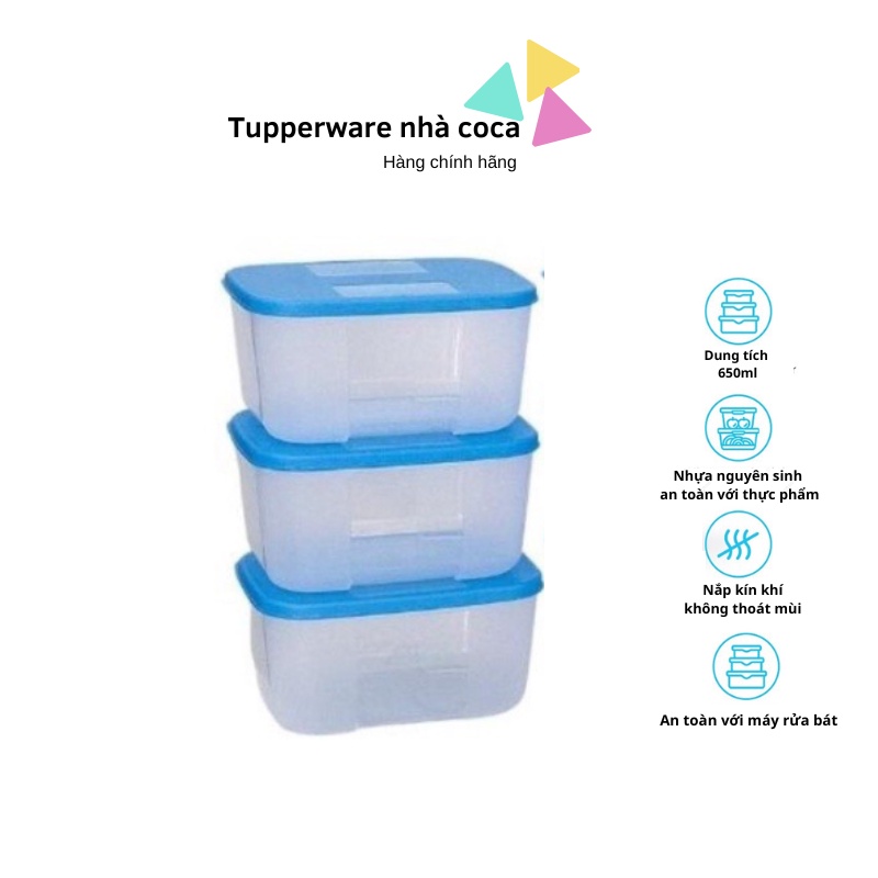 Bộ hộp trữ đông tupperware 650ml  hàng chính hãng nhựa nguyên sinh bảo hành trọn vòng đời sản phẩm