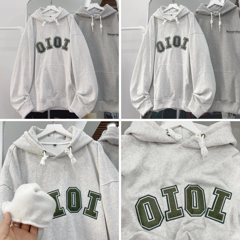 Áo Hoodie Nỉ Bông Unisex OIOI màu XÁM 🖤 Nam nữ unisex 🖤 ÁO KHOÁC HOODIE Jaystoree 🖤 | BigBuy360 - bigbuy360.vn