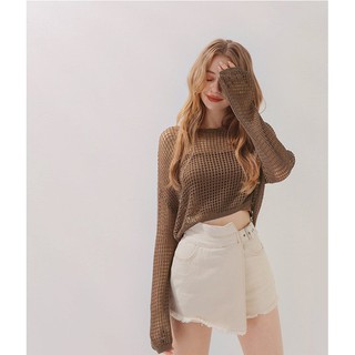 Áo len móc xuyên thấu kèm áo dây nữ Air Space 2030121013