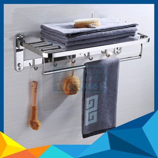Giá để đồ kết hợp treo khăn inox 304 9033