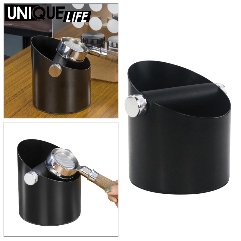 [Unique Life] Black Espresso Coffee Knock Box Waste Bin Bucket for Home Office Barista