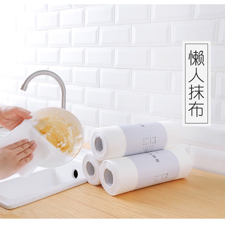 Cuộn 50 giấy lau Lazy Rag không bị xù có thể tái sử dụng kích thước 25x25cm