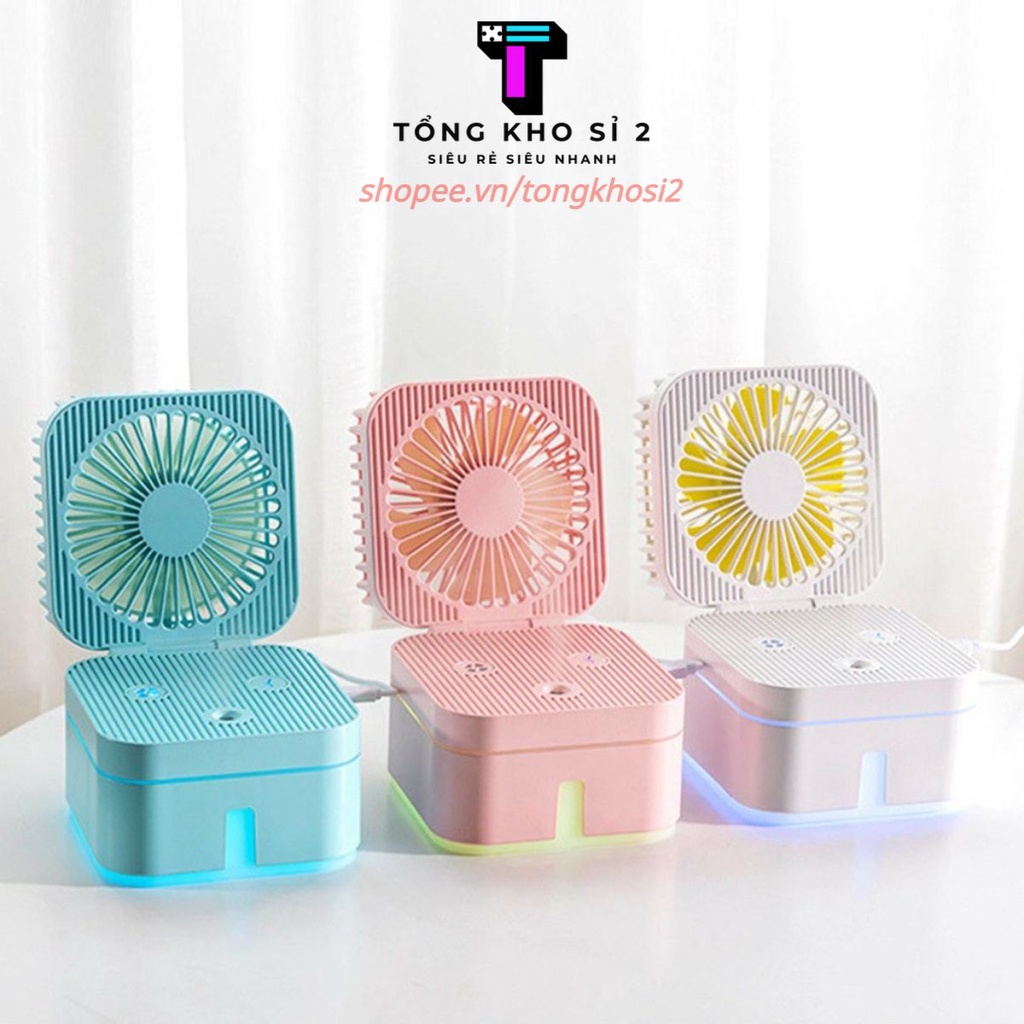 PVN25790 Quạt Phun Sương Để Bàn Có Đèn Led Cực Đẹp T2