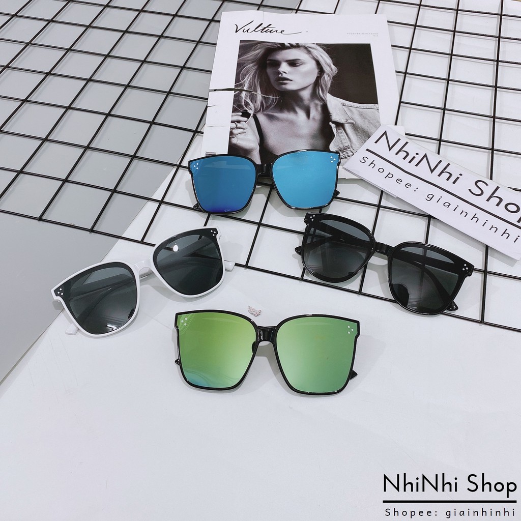 Kính mắt nữ gọng nhựa phong cách ulzzang, Kính mát nữ 3 chấm HQ siêu xinh KM2512 - NhiNhiShop