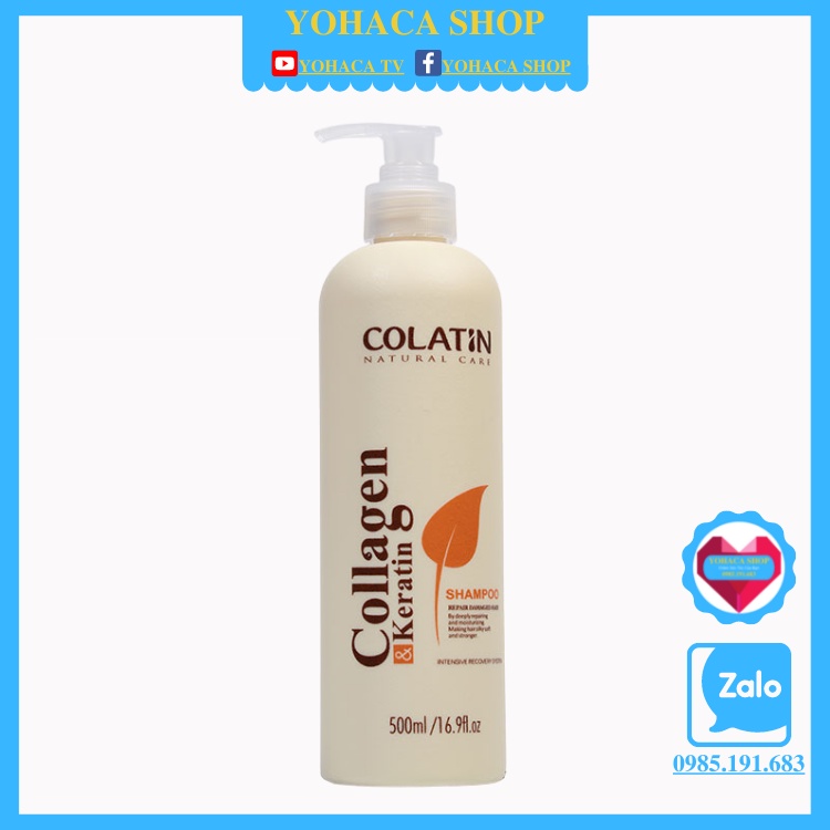 Dầu gội đầu, Dầu xả mền mượt Collatin collagen keratin 500ml