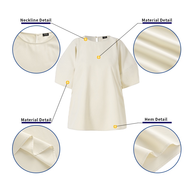 Áo nữ VONDA tay lỡ cổ tròn màu trơn thời trang phong cách Hàn Quốc