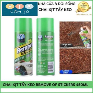 Chai Xịt Tẩy Keo, Nhưa Đường, Băng Dính, Vết Bám Khó Rửa Trên Xe Máy, Ô Tô Remove of sticker 450ml