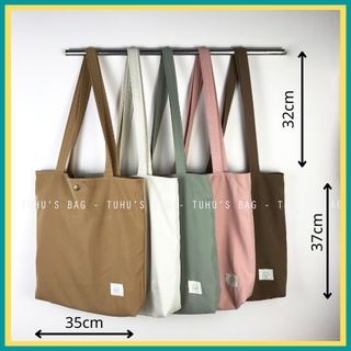 Tuhu's Bag - Túi tote kaki 2 lớp có cúc đồng phong cách Hàn Quốc .