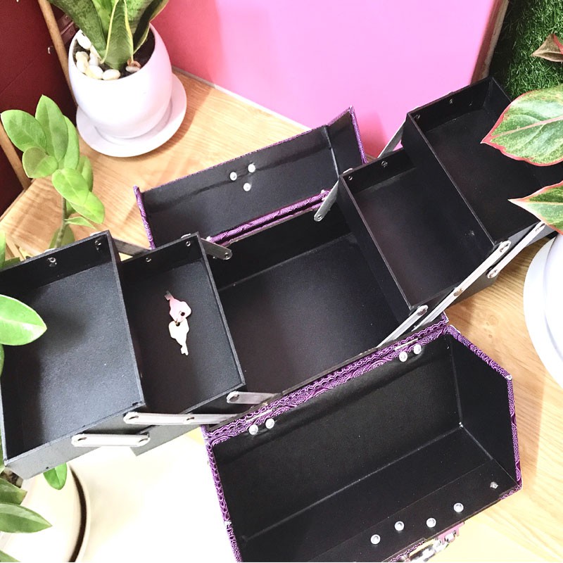 Cốp trang điểm Size nhỏ 251616 màu tím Lamdep24g