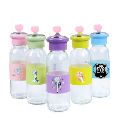 Bình nước twice wanna one exo lá cây 400ml BNCI16 thuỷ tinh bình nước cute chai nước dễ thương