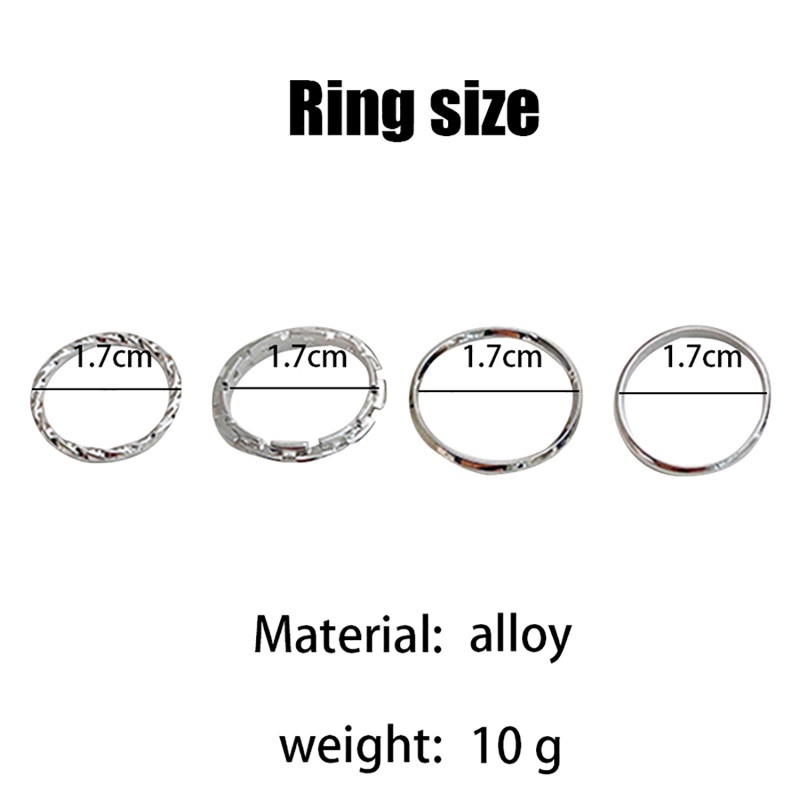 Bộ 10 Nhẫn Mở Màu Sắc Thanh Lịch Lãng Mạn Cho Nữ