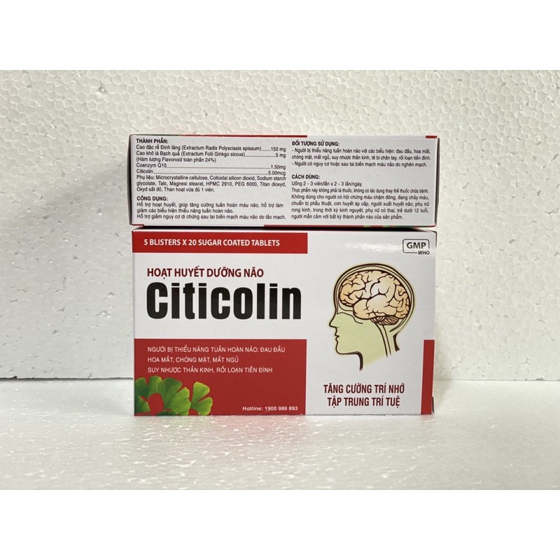 Viên uống Hoạt huyết dưỡng não Citicolin