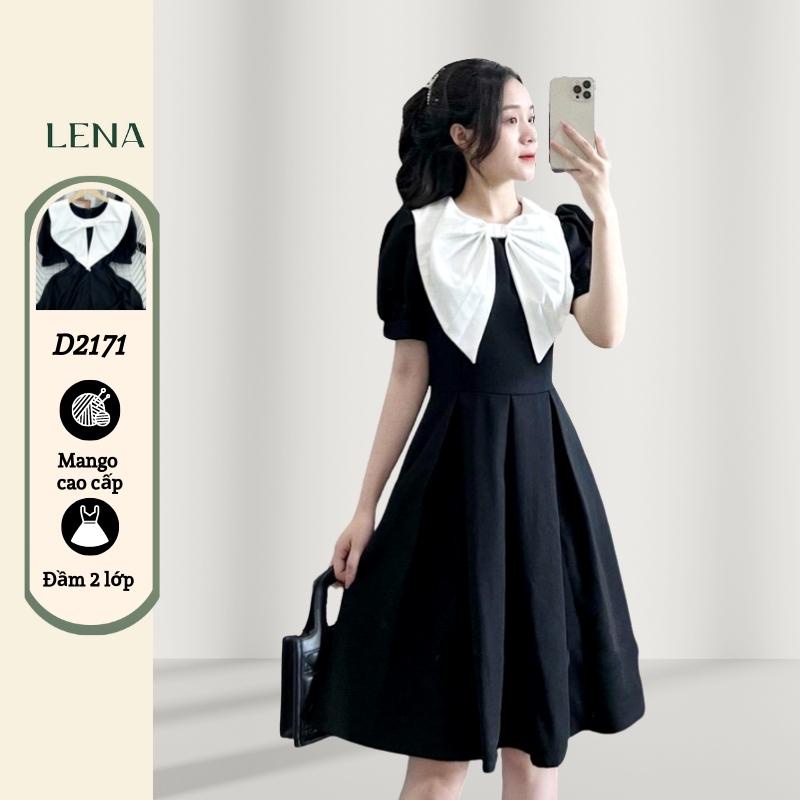 Đầm trắng dự tiệc LENA dáng xòe eo xếp li 2 lớp cao cấp form dài siêu sang chảnh - D2171