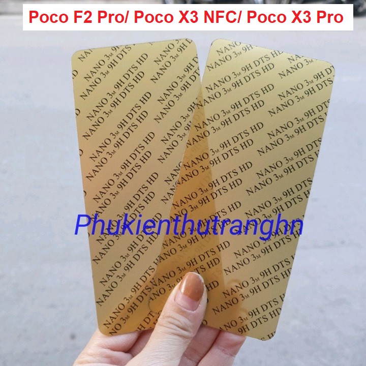 Dán cường lực dẻo Nano 3M Poco F2 Pro Poco X3 NFC Poco X3 Pro mặt trước trong suốt chống va đập sứt mẻ cạnh full màn 98%