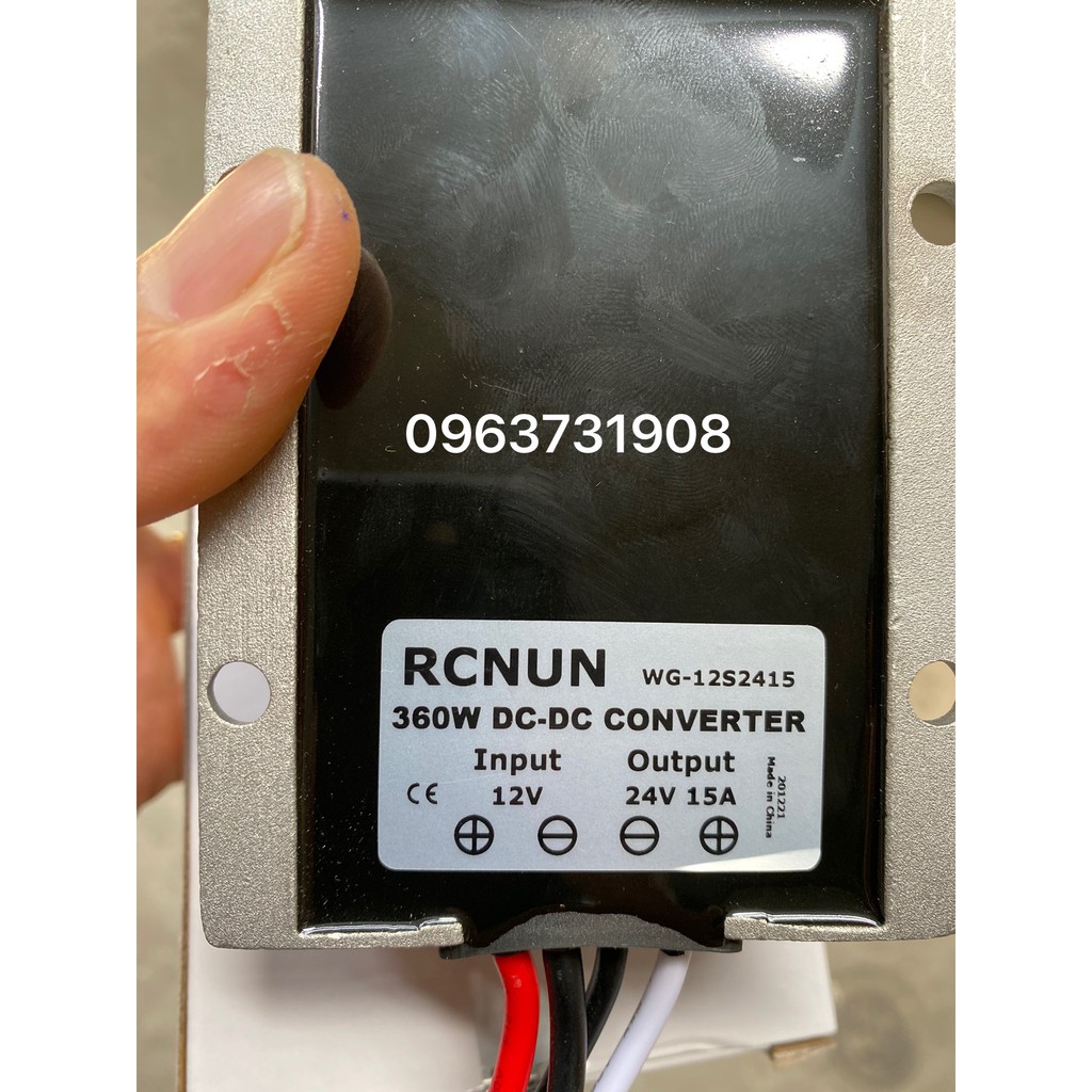 Bộ đổi điện DC 12v lên điện DC 24V 15A chống nước