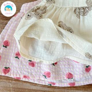 Bộ đồ 2 dây gấu + dâu cho bé gái