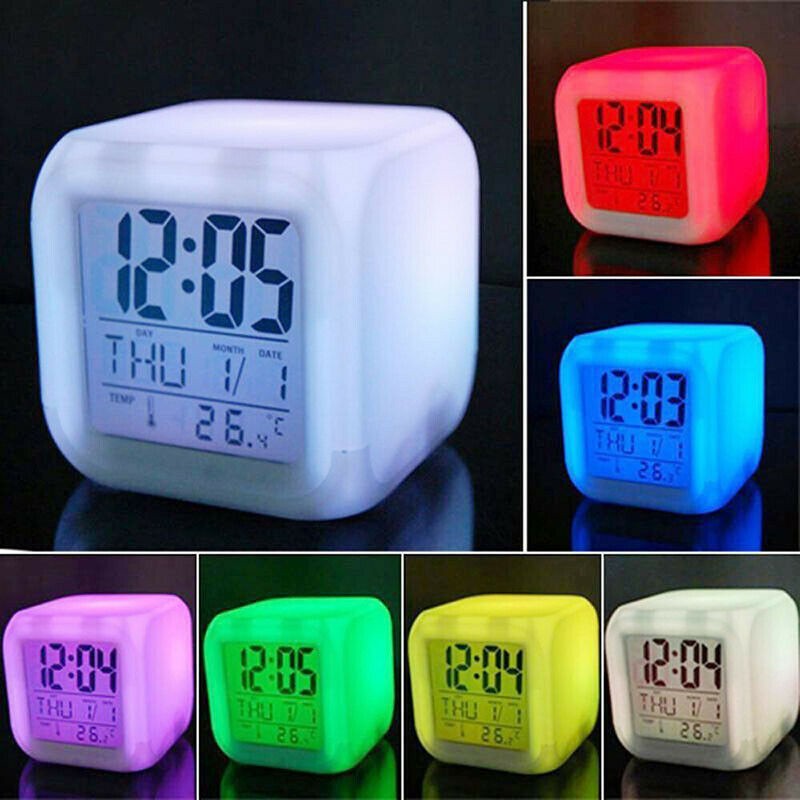 Đồng Hồ Báo Thức Kỹ Thuật Số Có Màn Hình Hiển Thị Nhiệt Độ Và Lịch