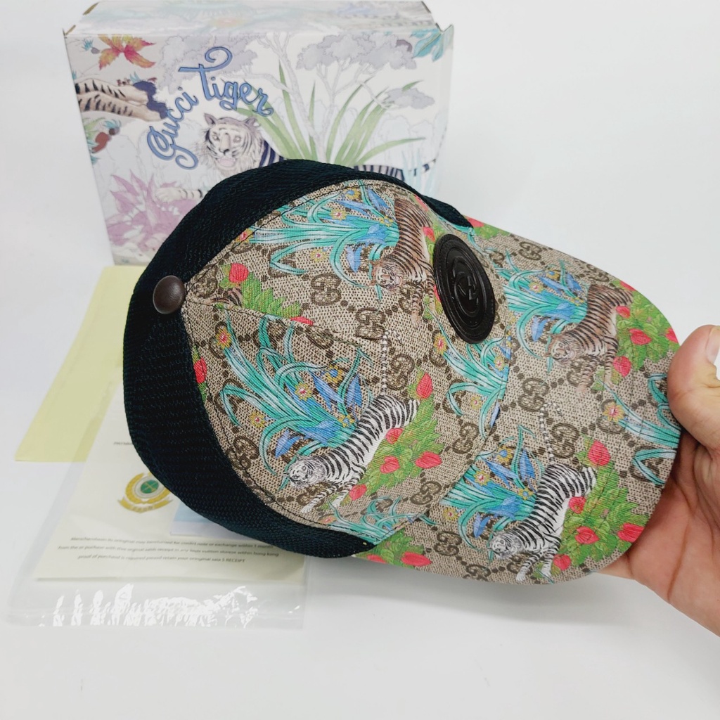 Nón kết gc , Mũ lưỡi trai Gc hổ lúa quai nâu full box cực đẹp