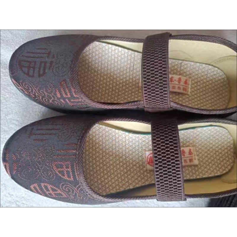 Giày lười vải thiêu kiểu tàu, đế cao su bền đẹp chống trơn trượt - Giày cho các bà các mẹ hàng đẹp cao cấp