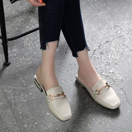 Sục nữ gót vuông da mềm khóa chữ BIG SIZE 35-43
