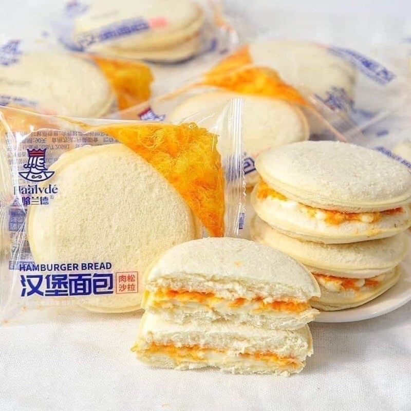 1 Cái bánh Hamburger sốt salat chà bông dùng thử