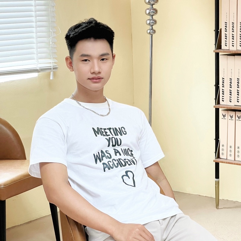Áo Thun Unisex Nam Nữ Meeting You  Xanh Ve Chai/Trắng Ulzzang Hot Trend Street Style Mr Smile 99 Shop